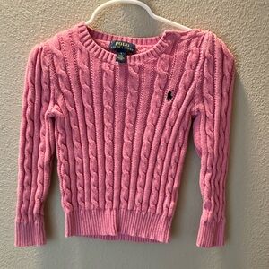 Girls Ralph Lauren Cable Knit Cotton Sweater